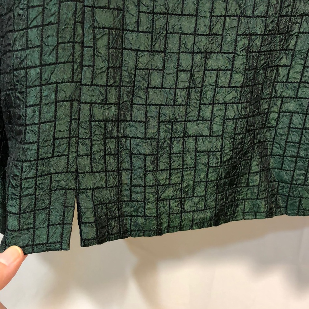 Tanjay Collarless Lined Poly Blend Jacket Pockets - image 6